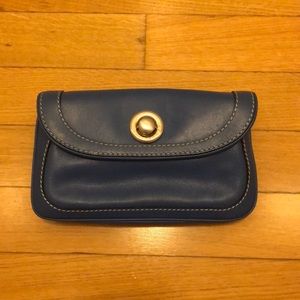 Marc Jacobs blue leather clutch